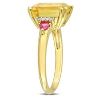Nana Infinity odrasle majke prsten 1to kamenje ženski majke dan poklon-10k žuta-Veličina 9. Stone 4